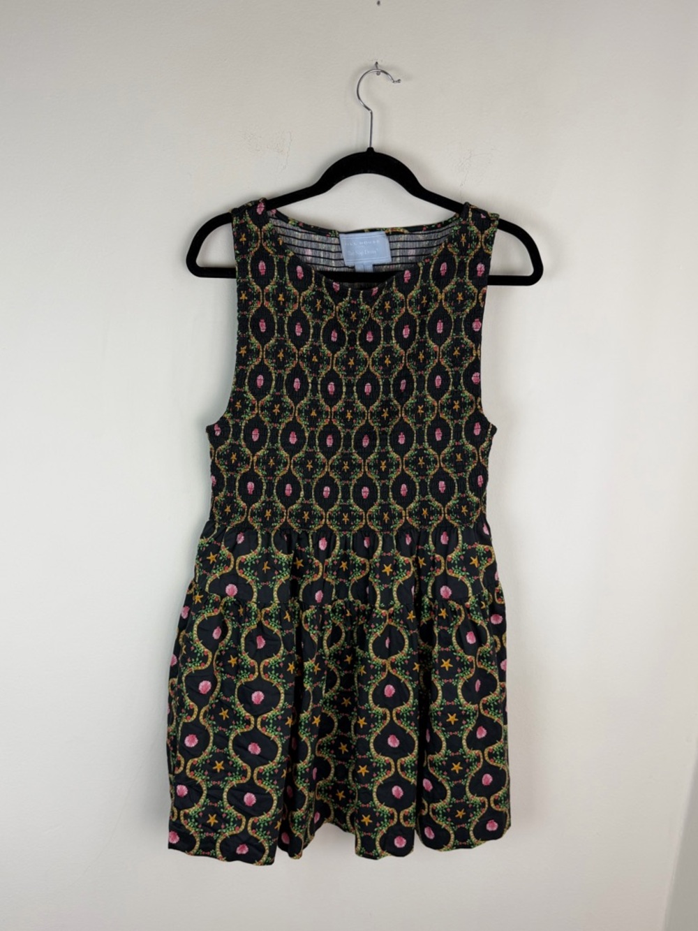 Hill House Cosima Mini Nap Dress Black CiscoTrellis Size XL - Picture 4 of 7